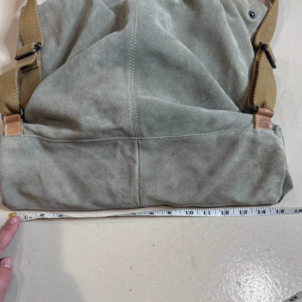 SOLD We The Free Free People Tote Bag backpack 100% cow leather cotton inter - Picture 13 of 16
